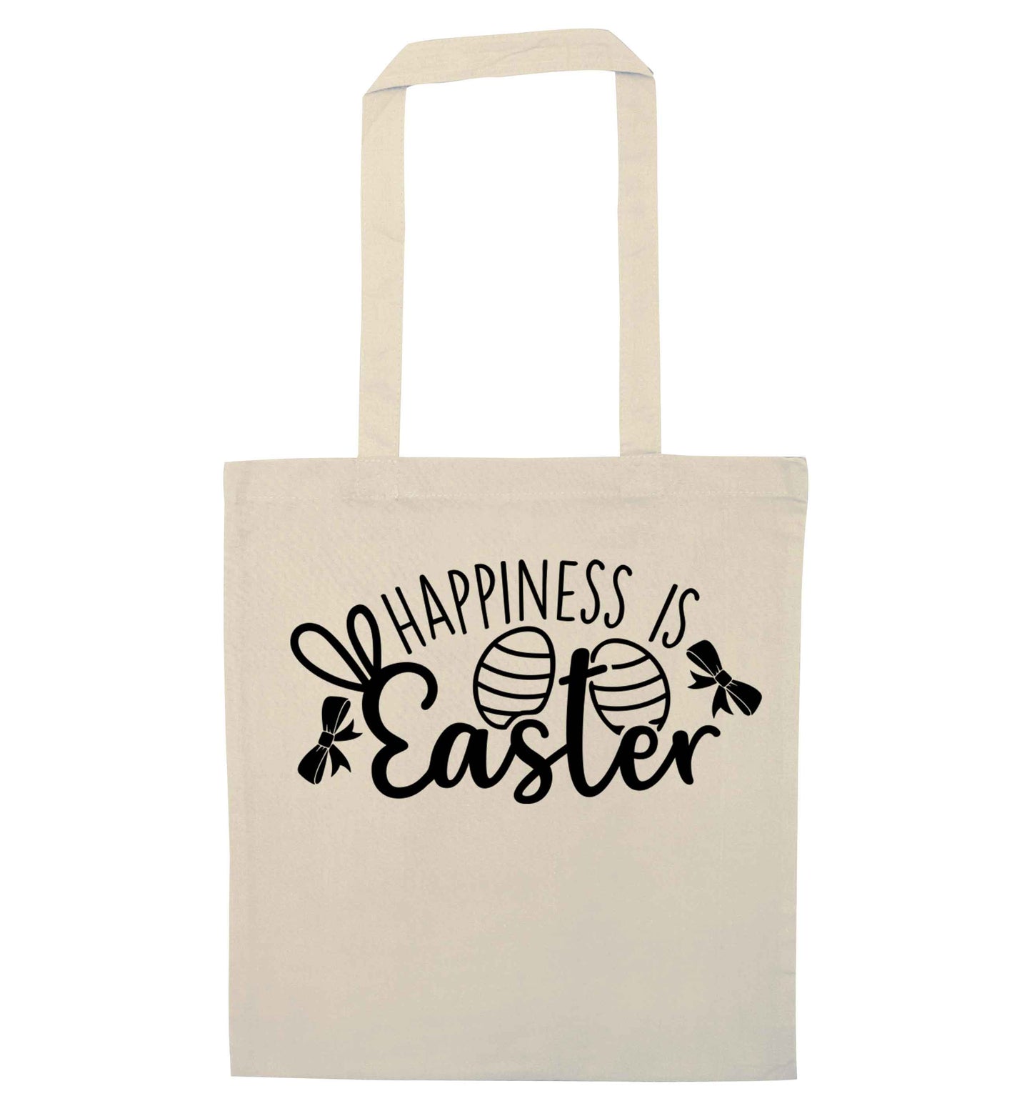Happiness is easter natural tote bag