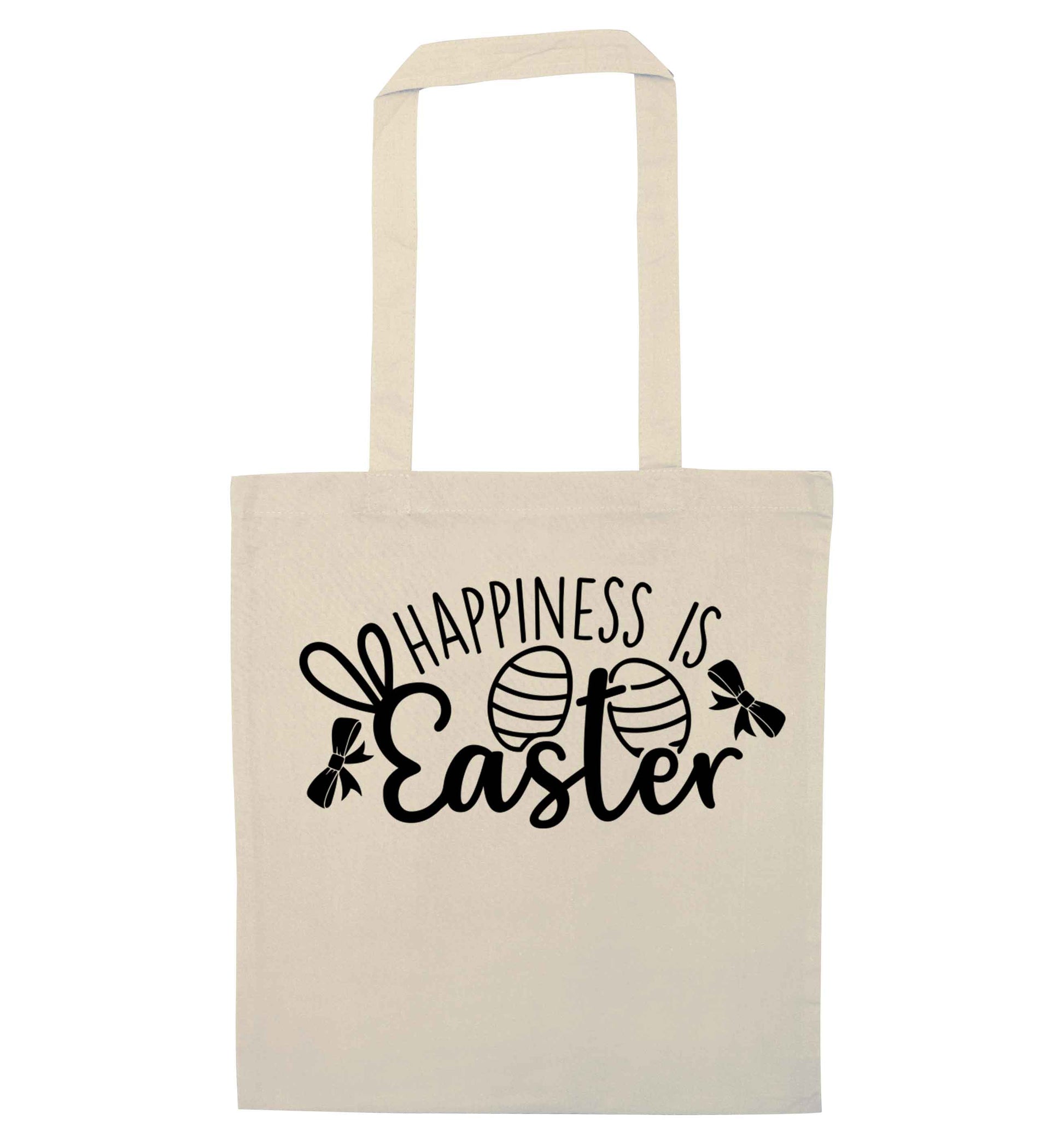 Happiness is easter natural tote bag