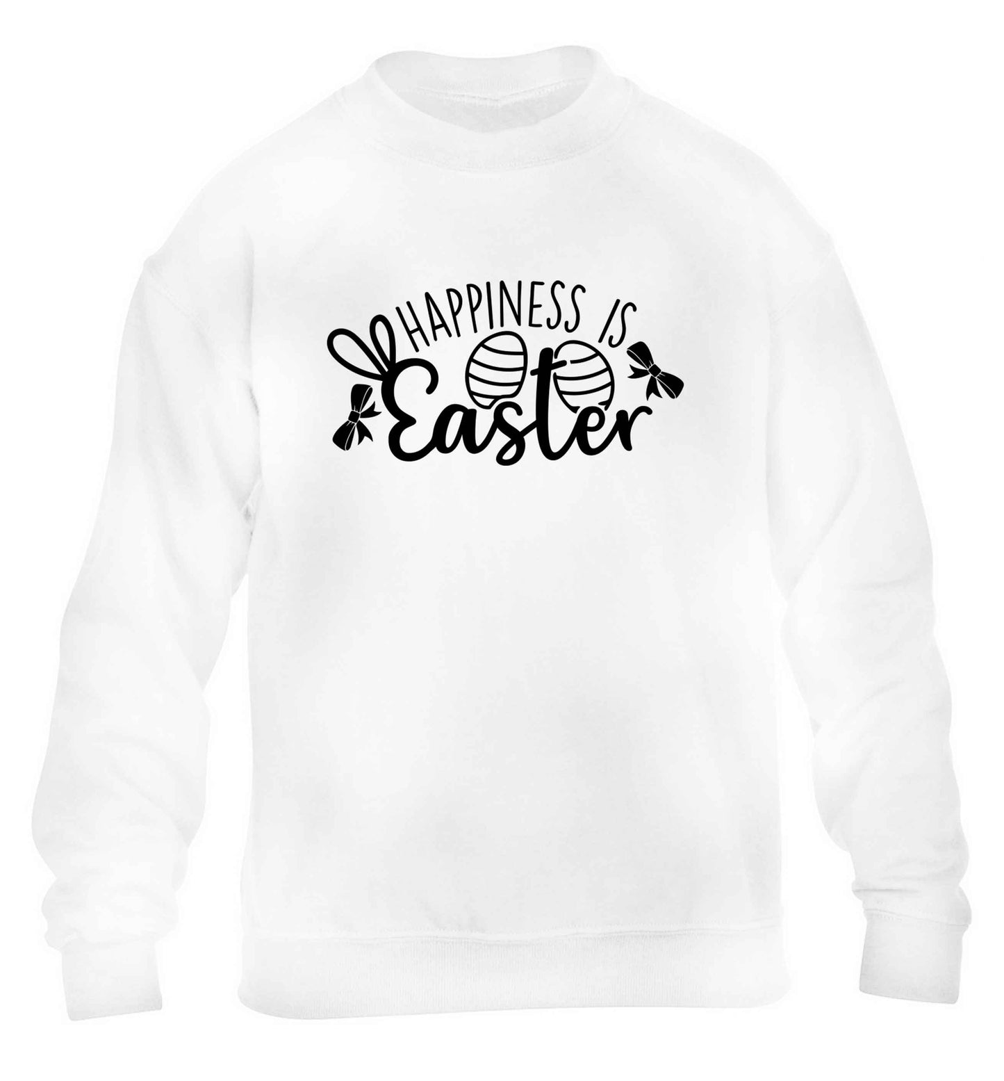 Happiness is easter children's white sweater 12-13 Years