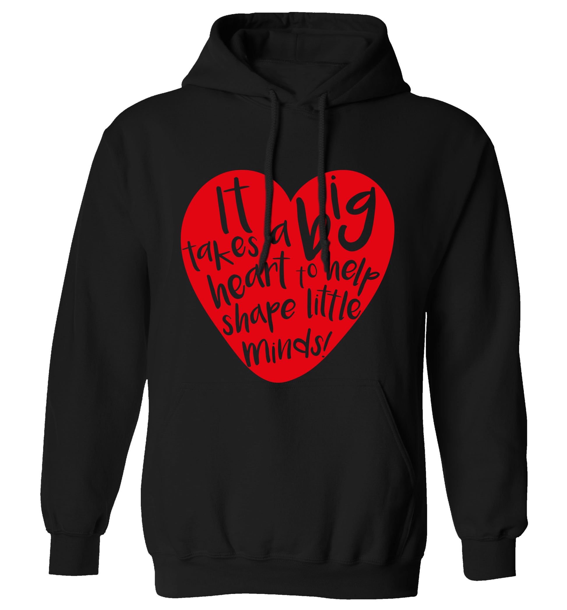 It takes a big heart to help teach little minds adults unisex black hoodie 2XL