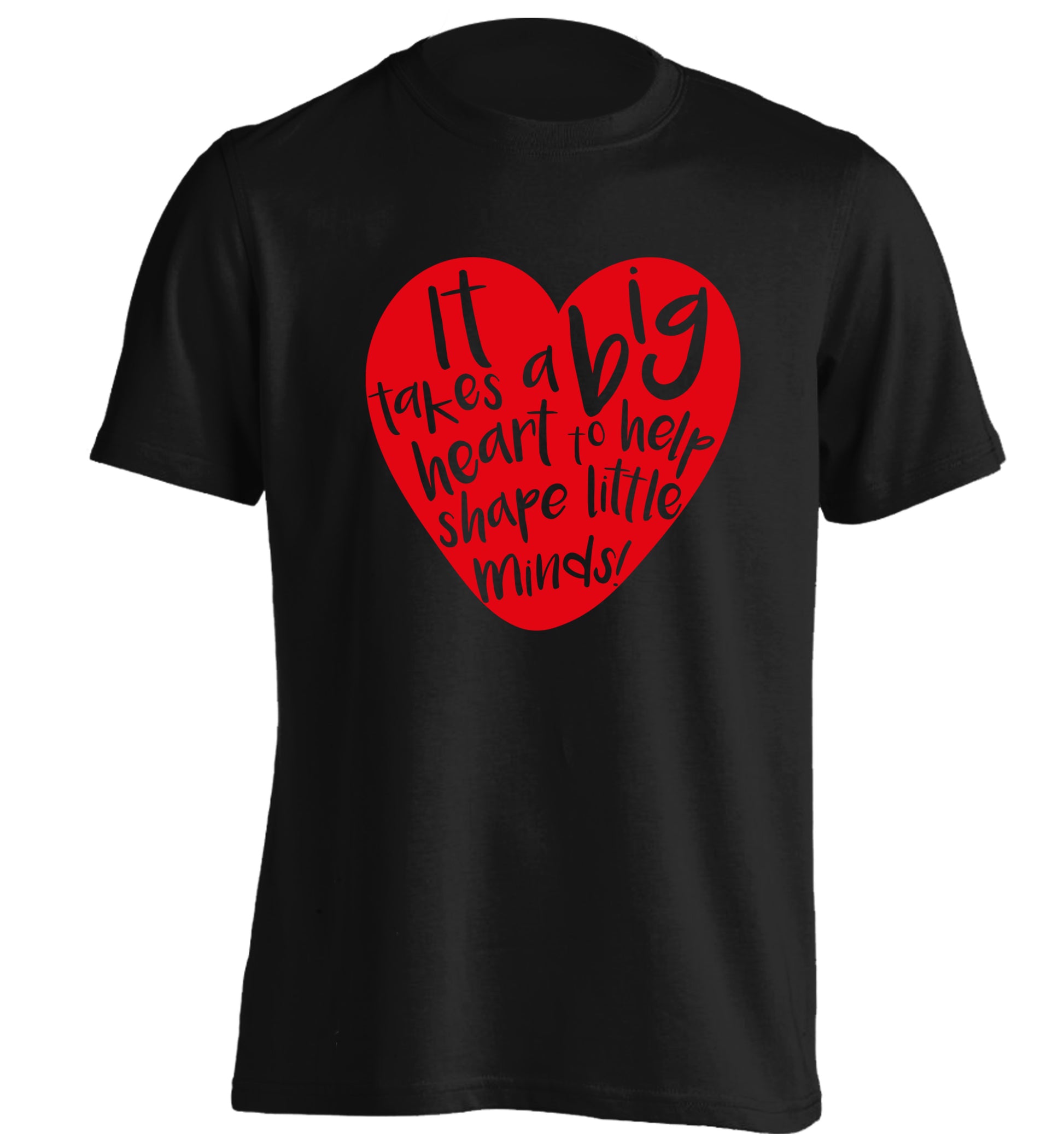 It takes a big heart to help teach little minds adults unisex black Tshirt 2XL