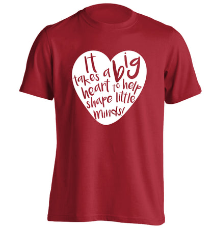 It takes a big heart to help teach little minds adults unisex red Tshirt 2XL
