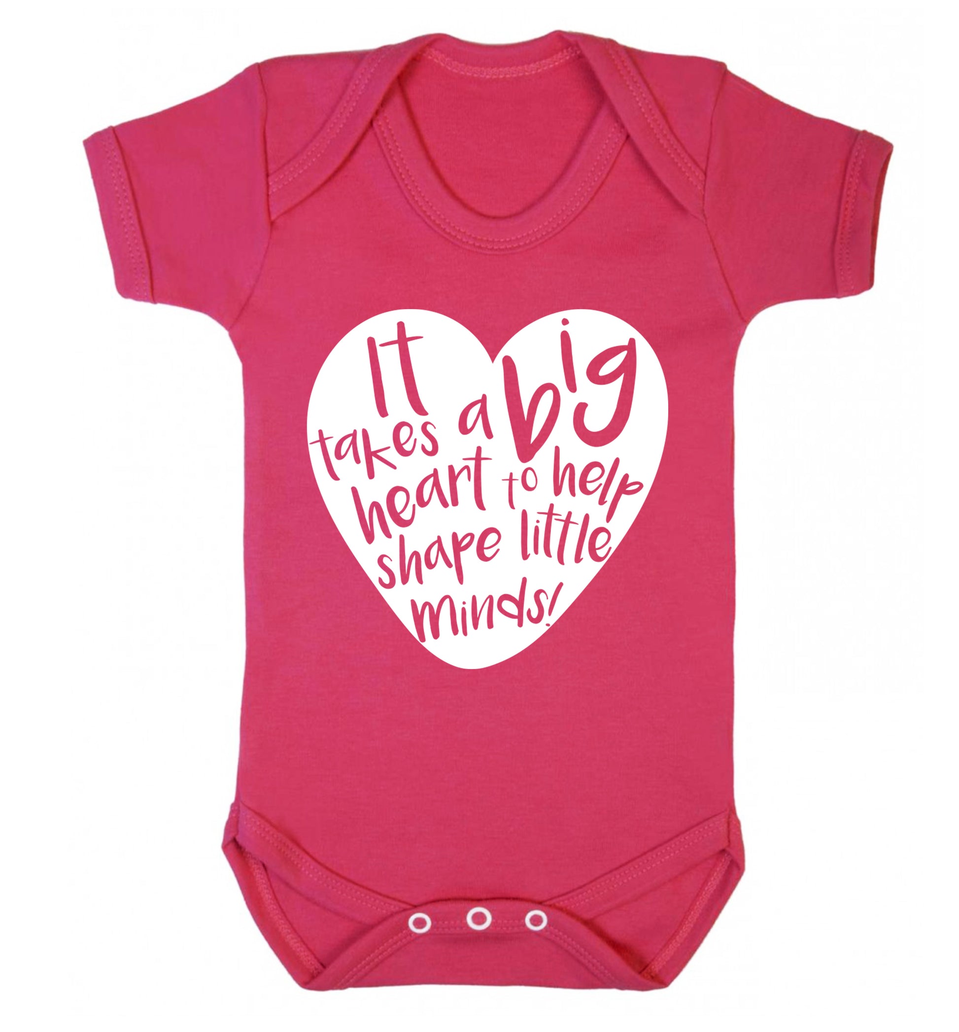 It takes a big heart to help teach little minds Baby Vest dark pink 18-24 months