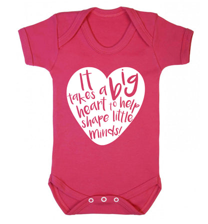 It takes a big heart to help teach little minds Baby Vest dark pink 18-24 months