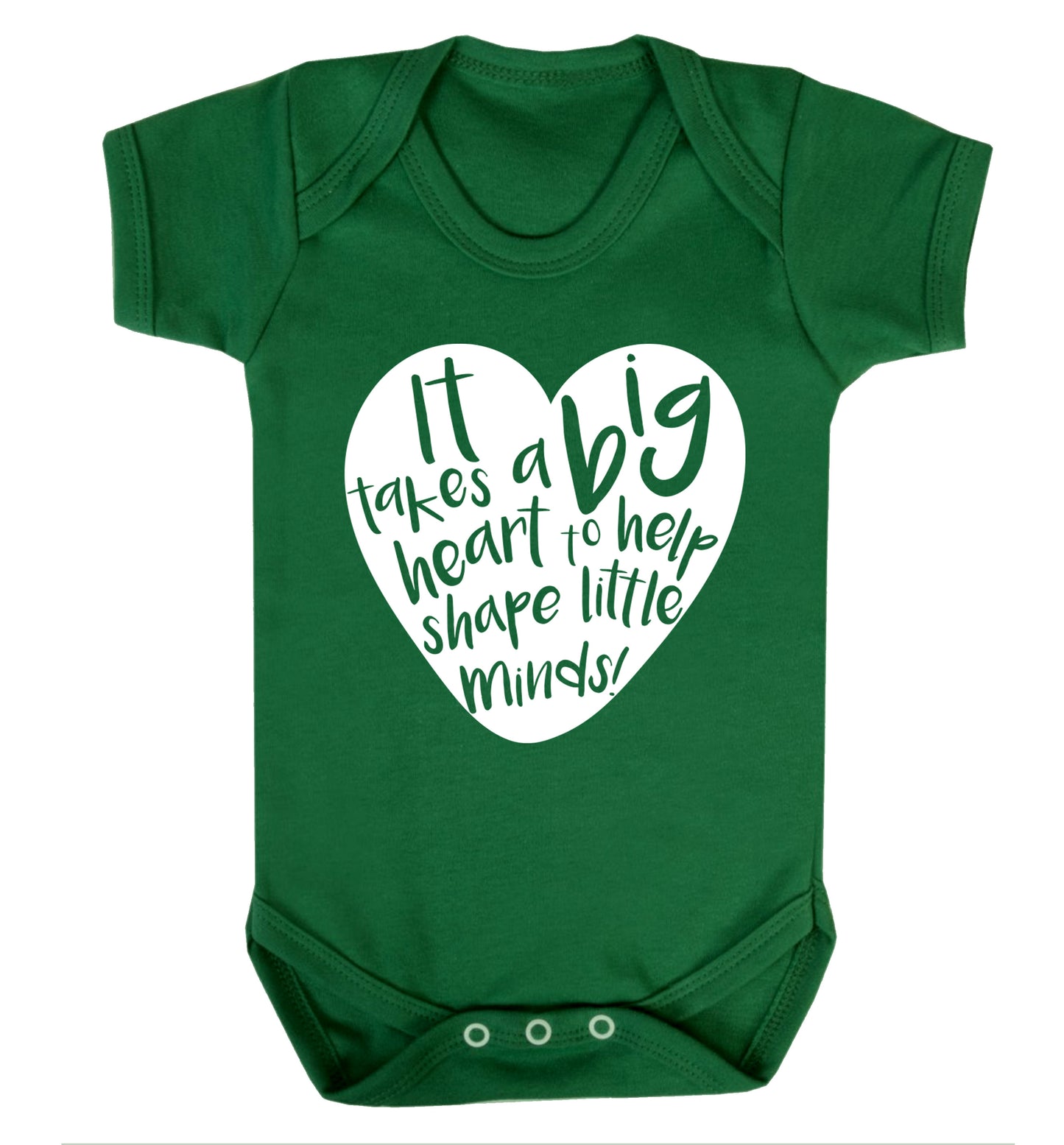 It takes a big heart to help teach little minds Baby Vest green 18-24 months
