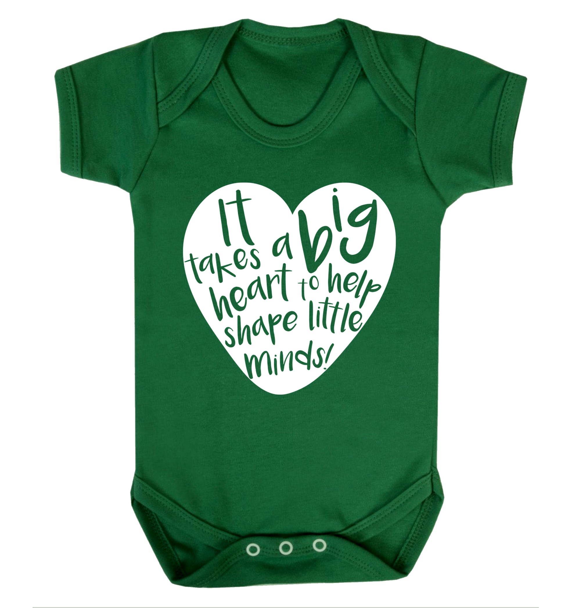 It takes a big heart to help teach little minds Baby Vest green 18-24 months