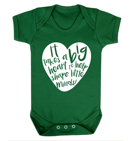 It takes a big heart to help teach little minds Baby Vest green 18-24 months