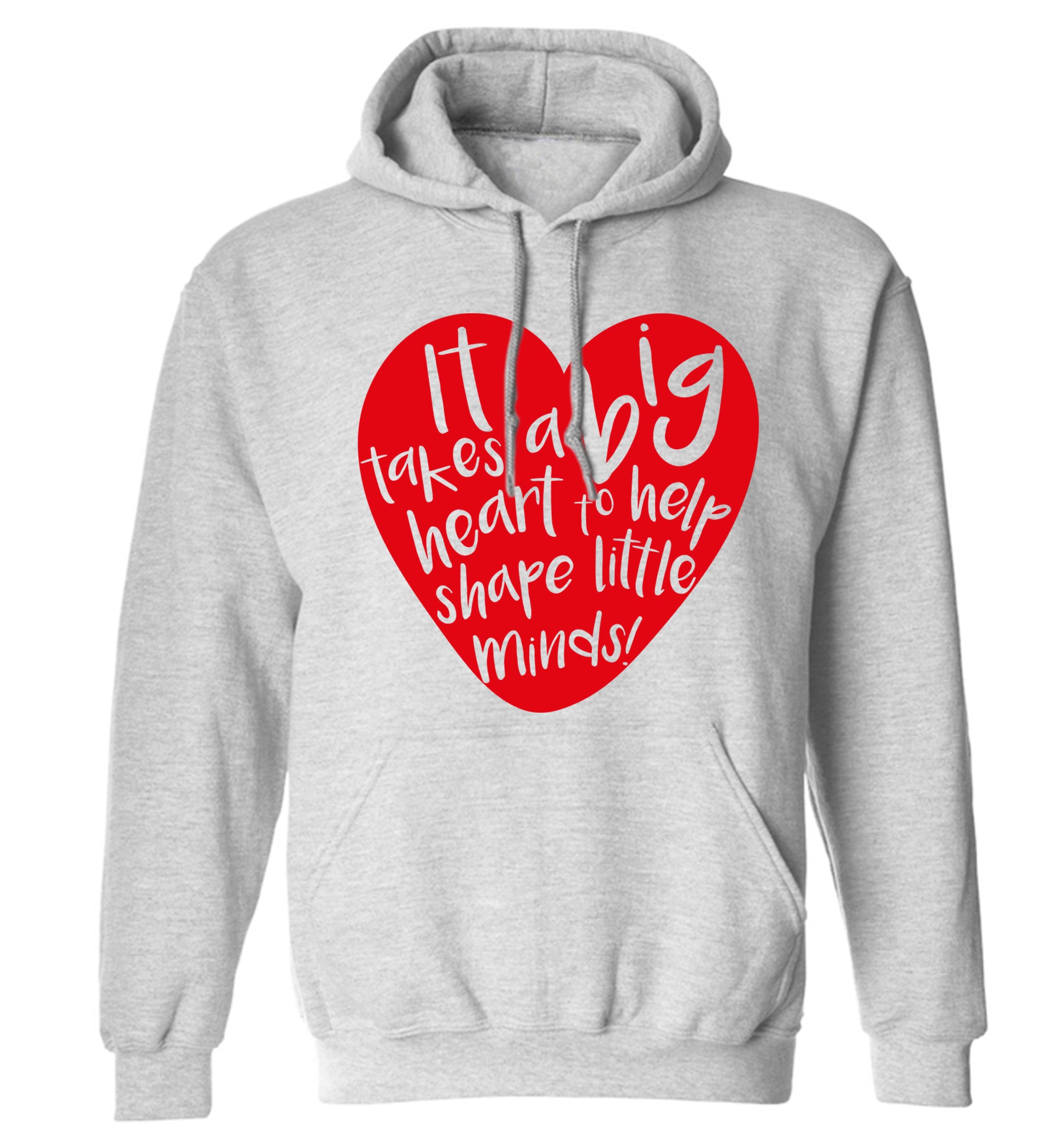 It takes a big heart to help teach little minds adults unisex grey hoodie 2XL