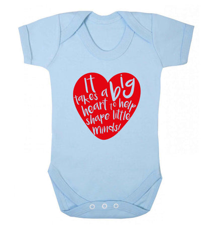 It takes a big heart to help shape little minds baby vest pale blue 18-24 months