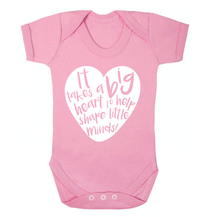 It takes a big heart to help teach little minds Baby Vest pale pink 18-24 months