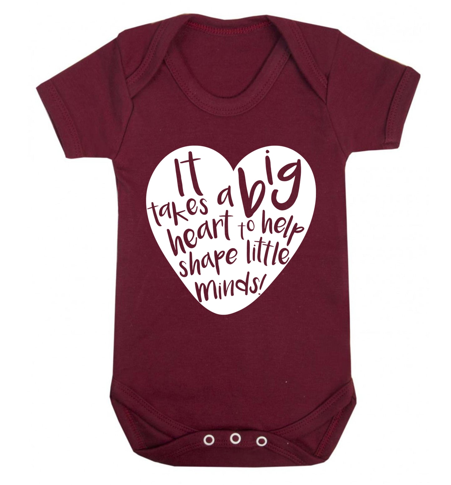 It takes a big heart to help teach little minds Baby Vest maroon 18-24 months