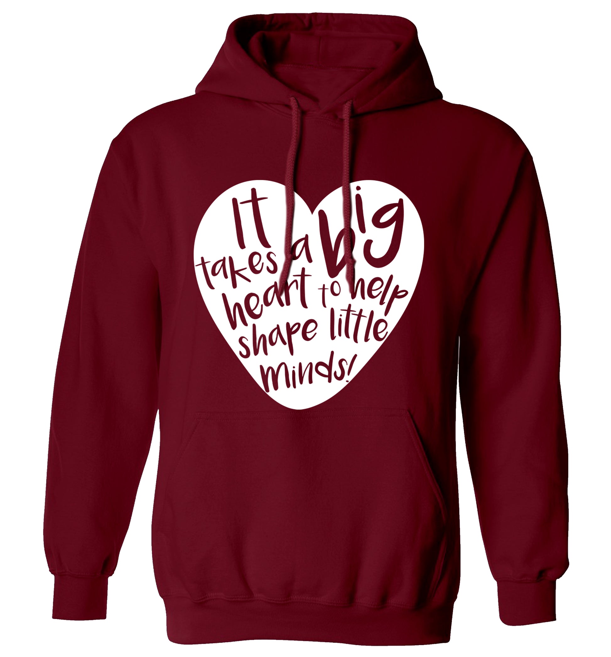 It takes a big heart to help teach little minds adults unisex maroon hoodie 2XL