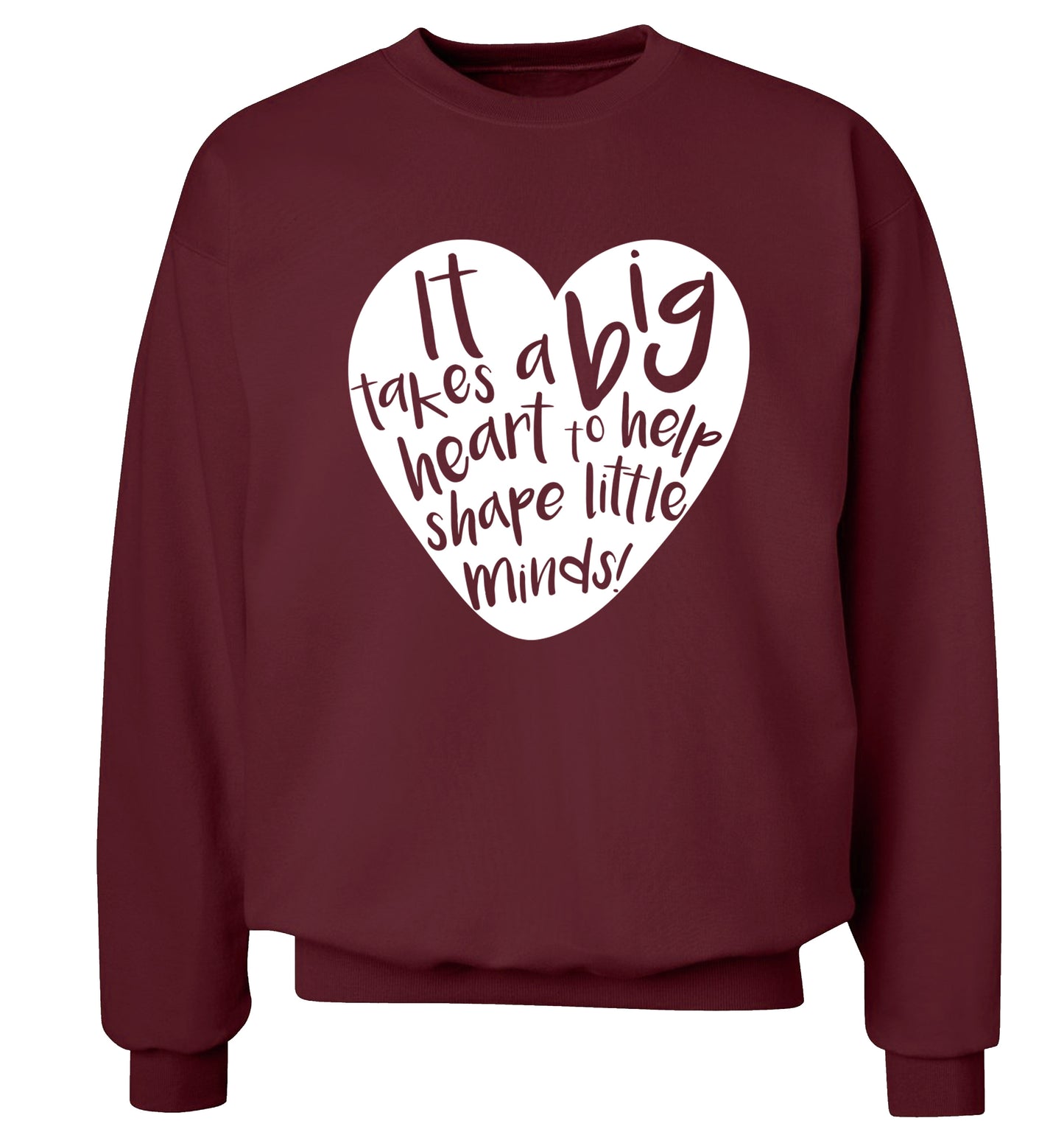 It takes a big heart to help teach little minds Adult's unisex maroon Sweater 2XL