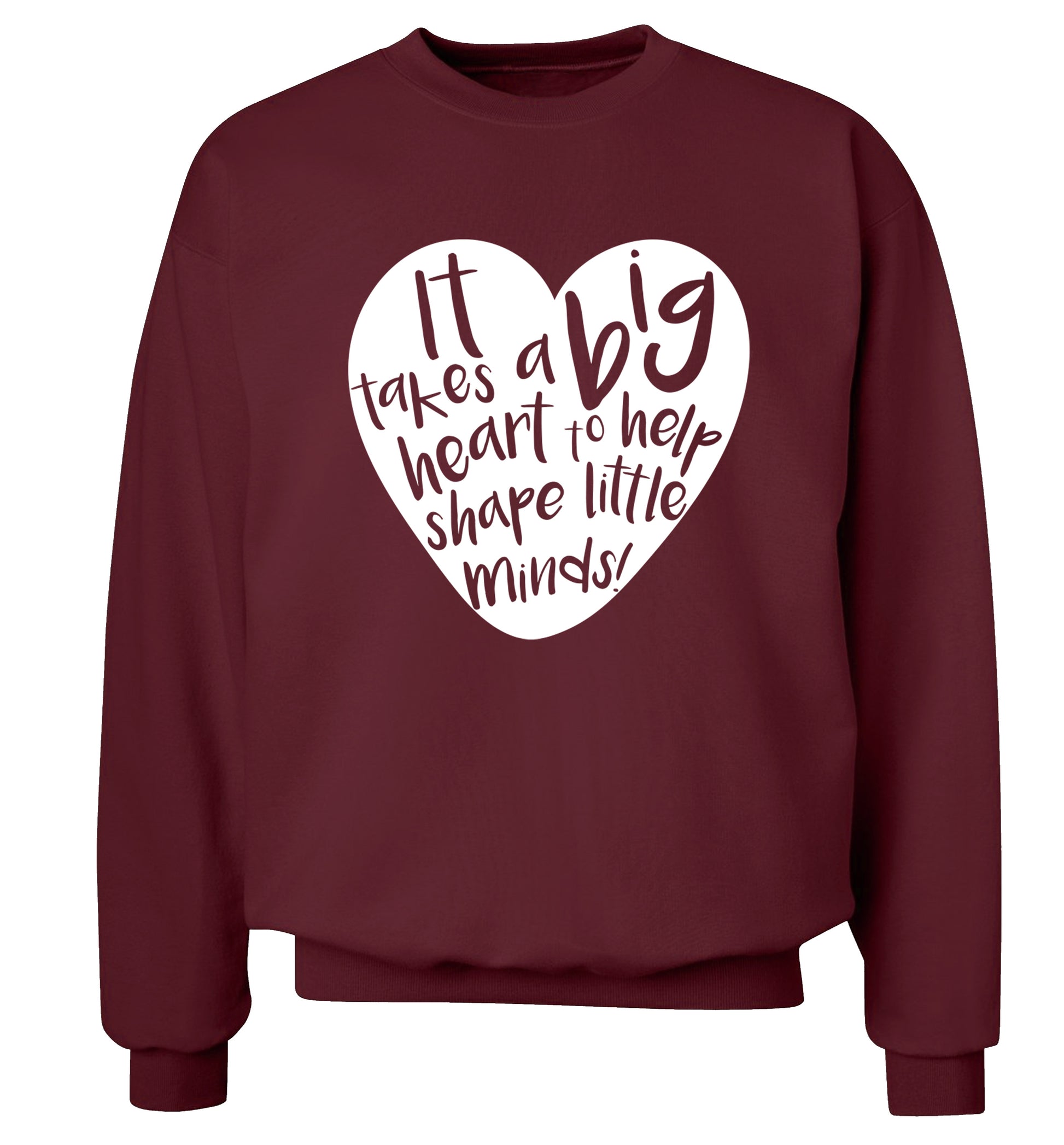 It takes a big heart to help teach little minds Adult's unisex maroon Sweater 2XL