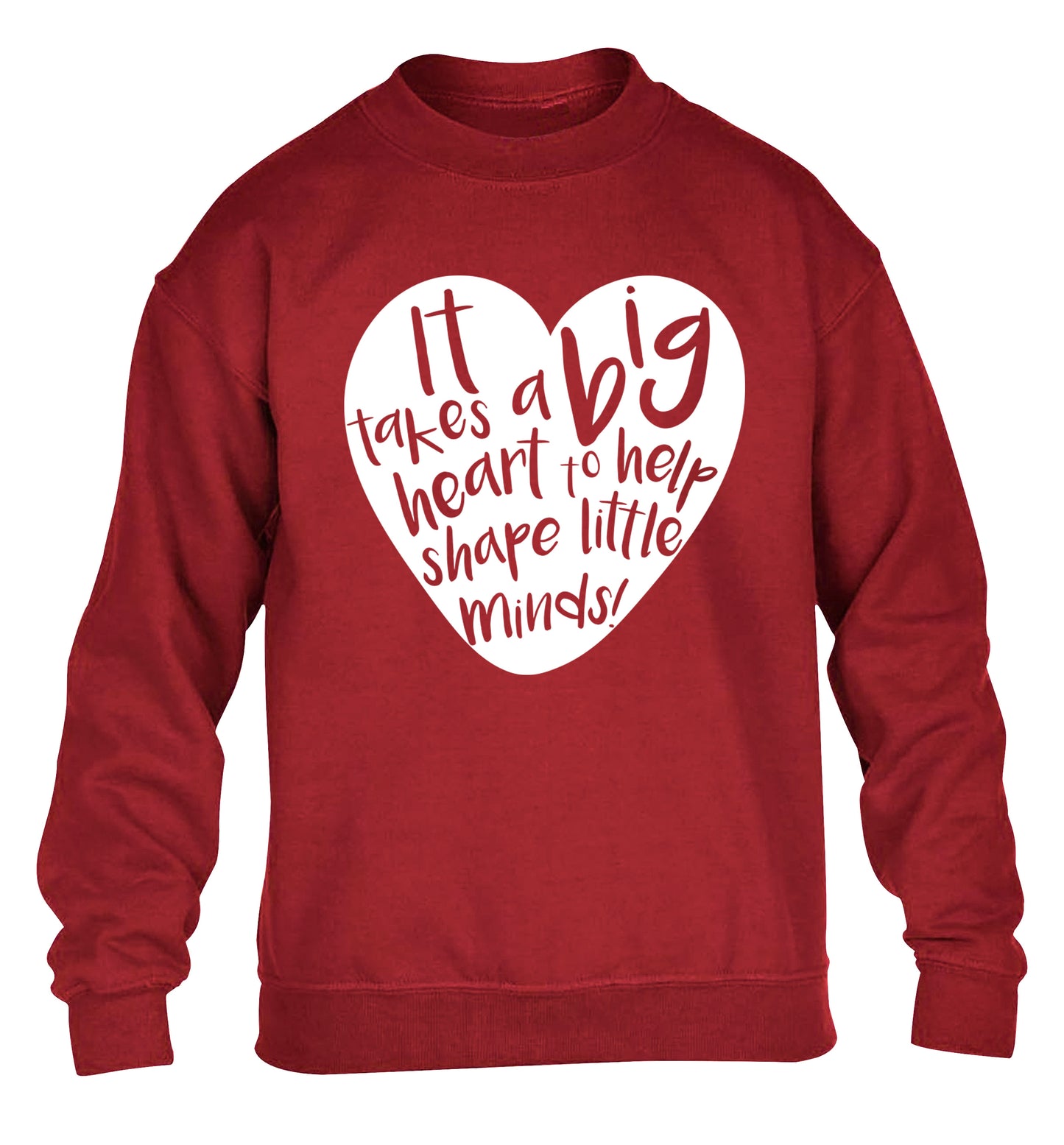 It takes a big heart to help teach little minds children's grey sweater 12-14 Years