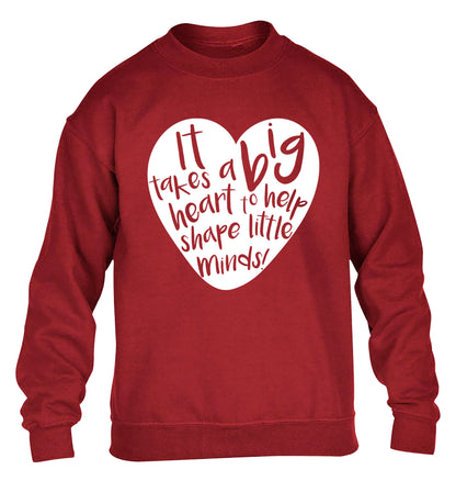 It takes a big heart to help teach little minds children's grey sweater 12-14 Years