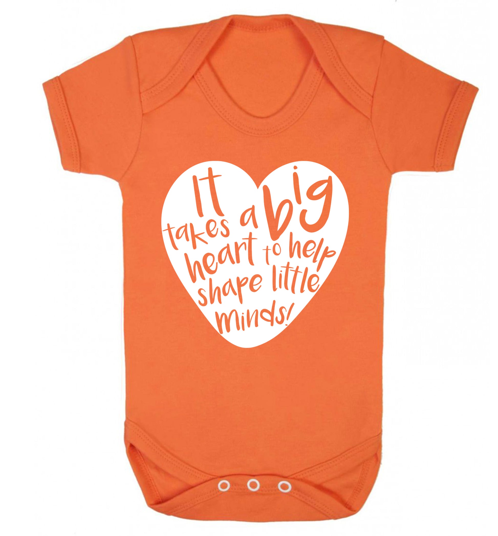 It takes a big heart to help teach little minds Baby Vest orange 18-24 months