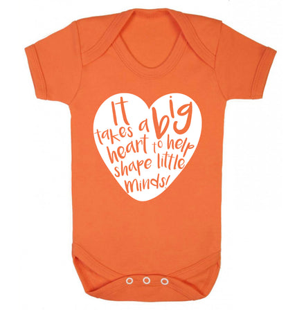 It takes a big heart to help teach little minds Baby Vest orange 18-24 months
