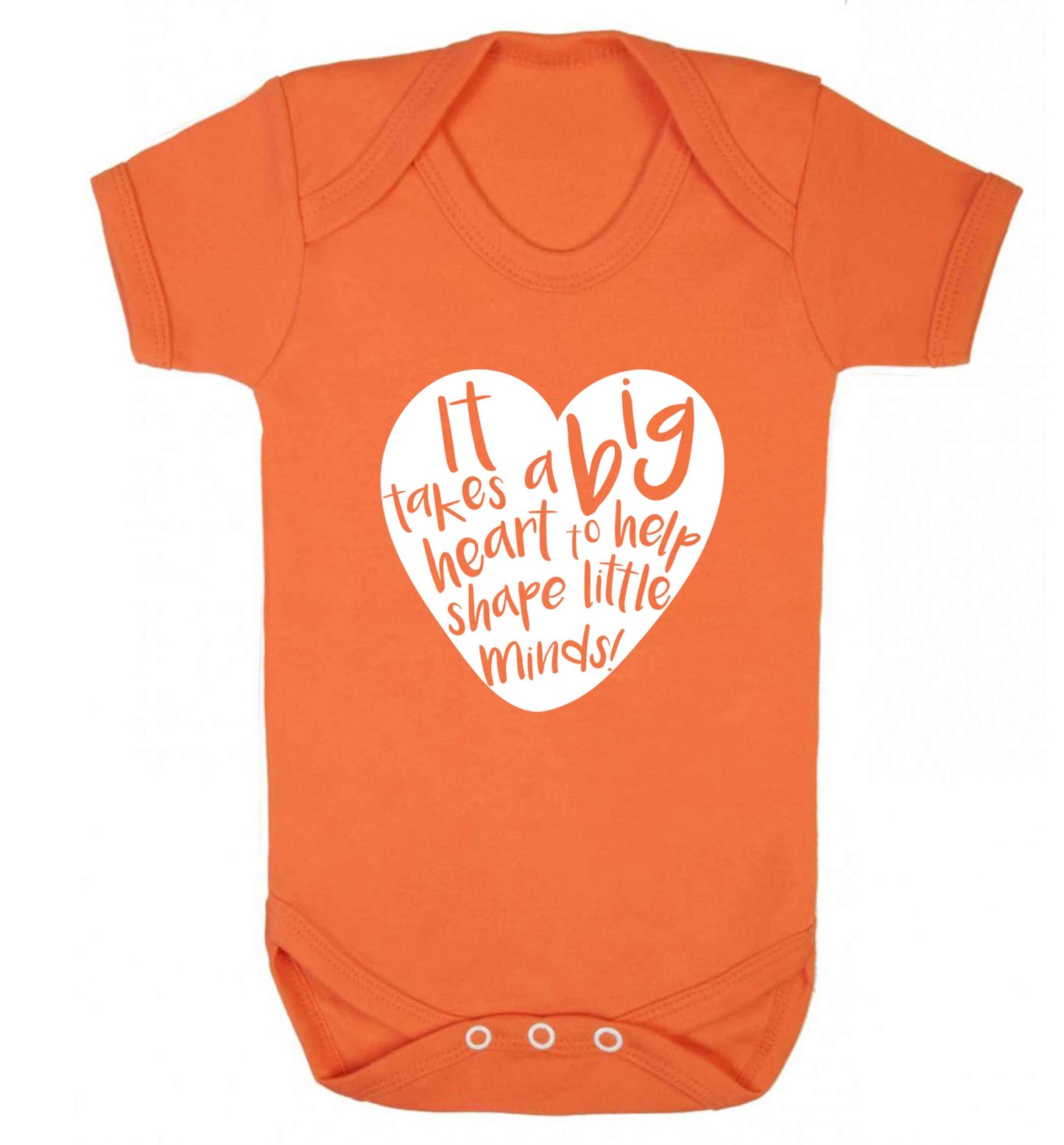 It takes a big heart to help shape little minds baby vest orange 18-24 months