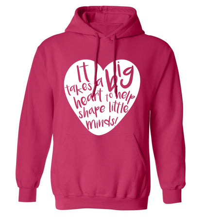 It takes a big heart to help teach little minds adults unisex pink hoodie 2XL