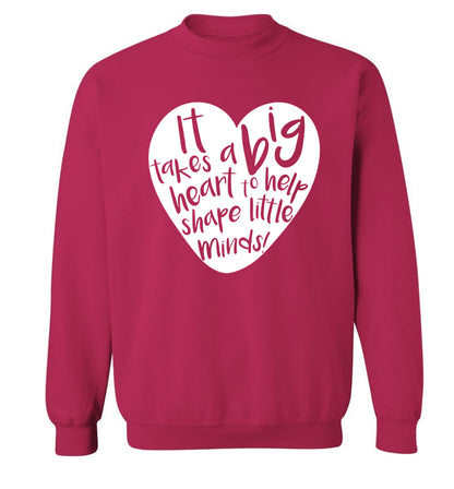 It takes a big heart to help teach little minds Adult's unisex pink Sweater 2XL