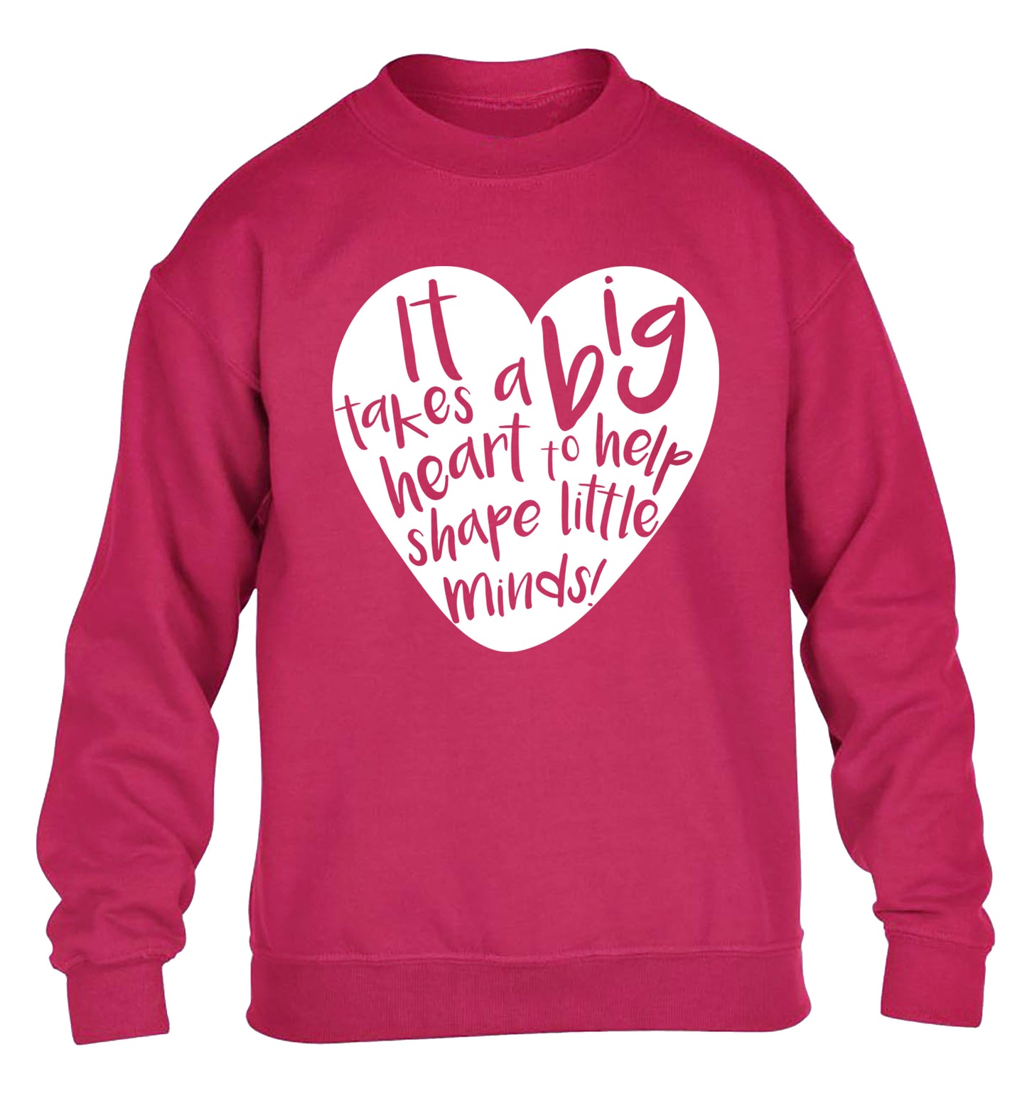 It takes a big heart to help teach little minds children's pink sweater 12-14 Years