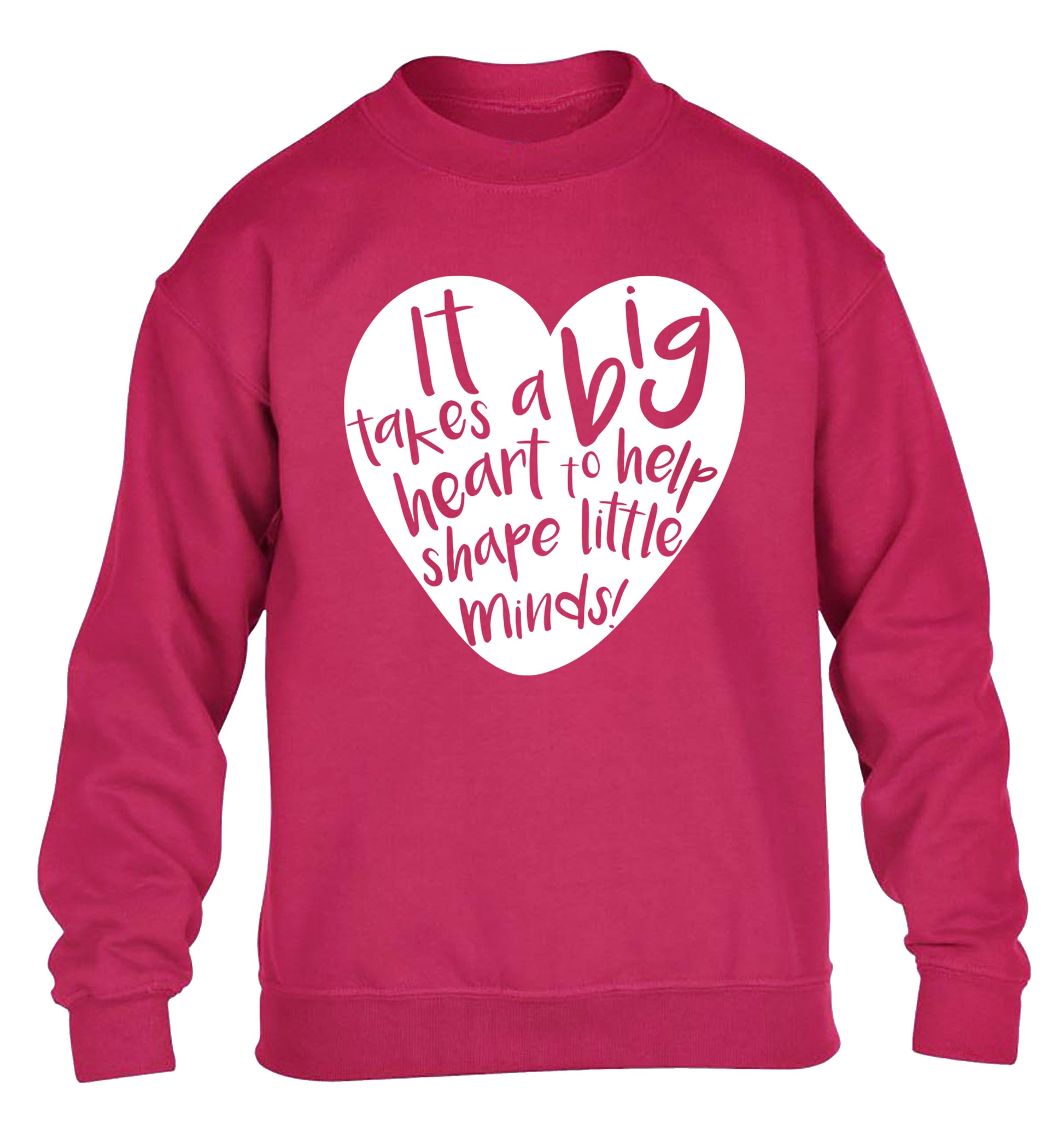 It takes a big heart to help teach little minds children's pink sweater 12-14 Years