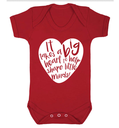It takes a big heart to help teach little minds Baby Vest red 18-24 months