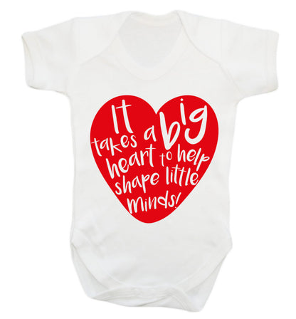 It takes a big heart to help teach little minds Baby Vest white 18-24 months