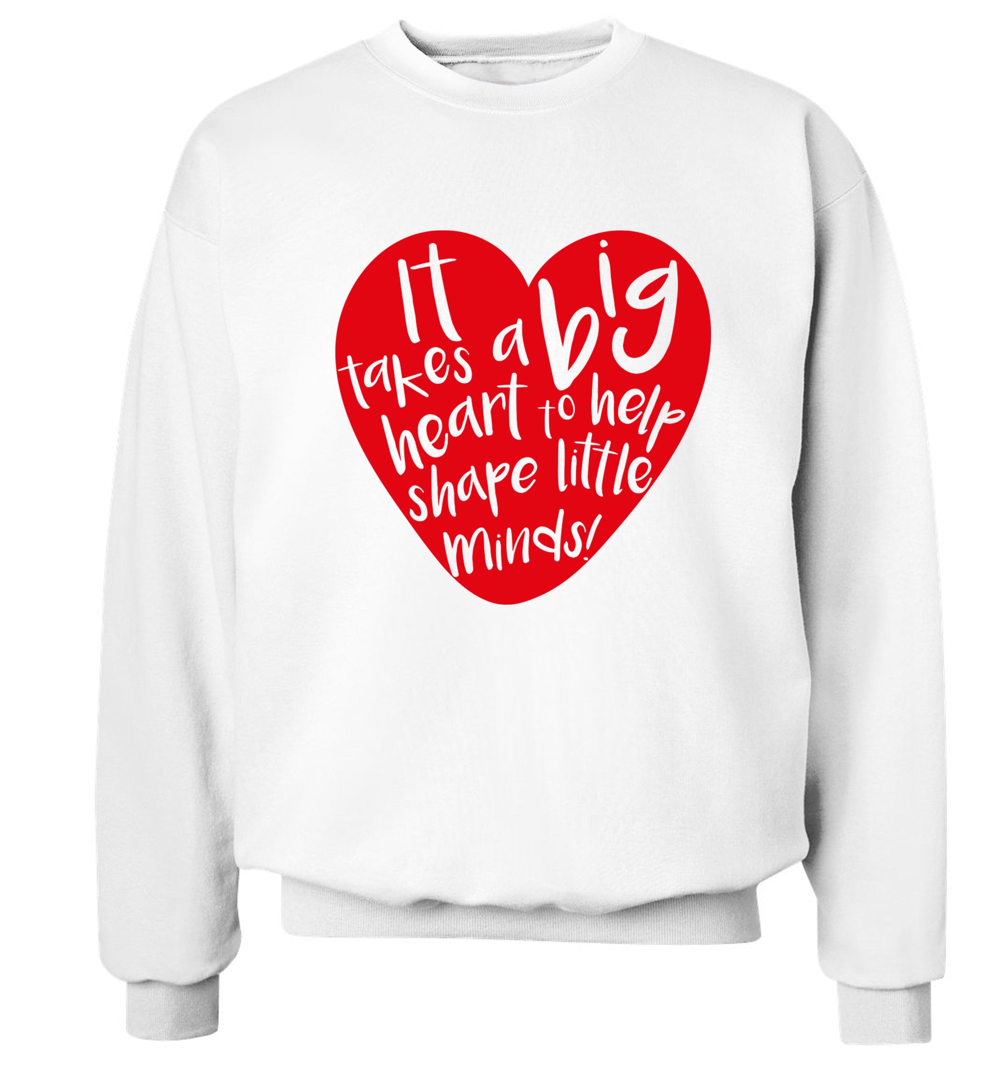 It takes a big heart to help teach little minds Adult's unisex white Sweater 2XL