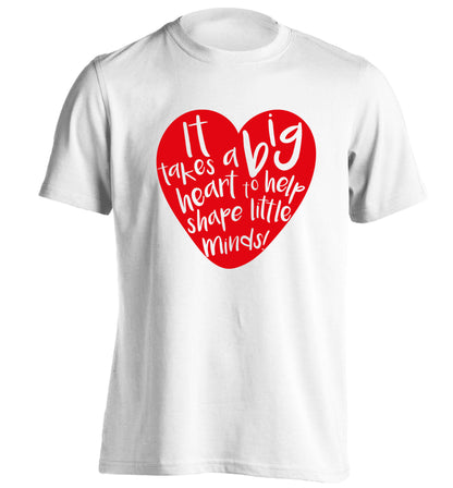 It takes a big heart to help teach little minds adults unisex white Tshirt 2XL