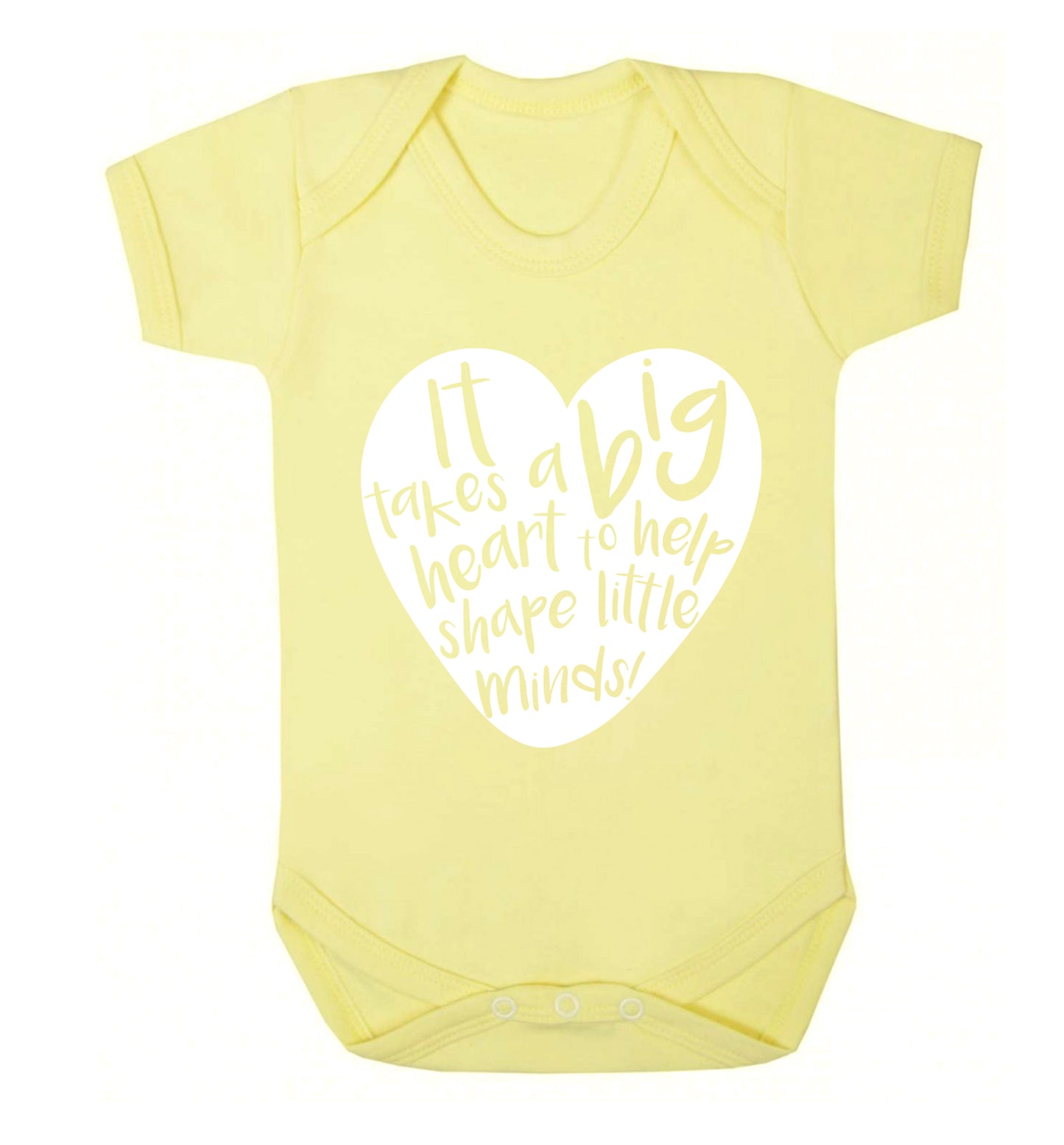 It takes a big heart to help teach little minds Baby Vest pale yellow 18-24 months