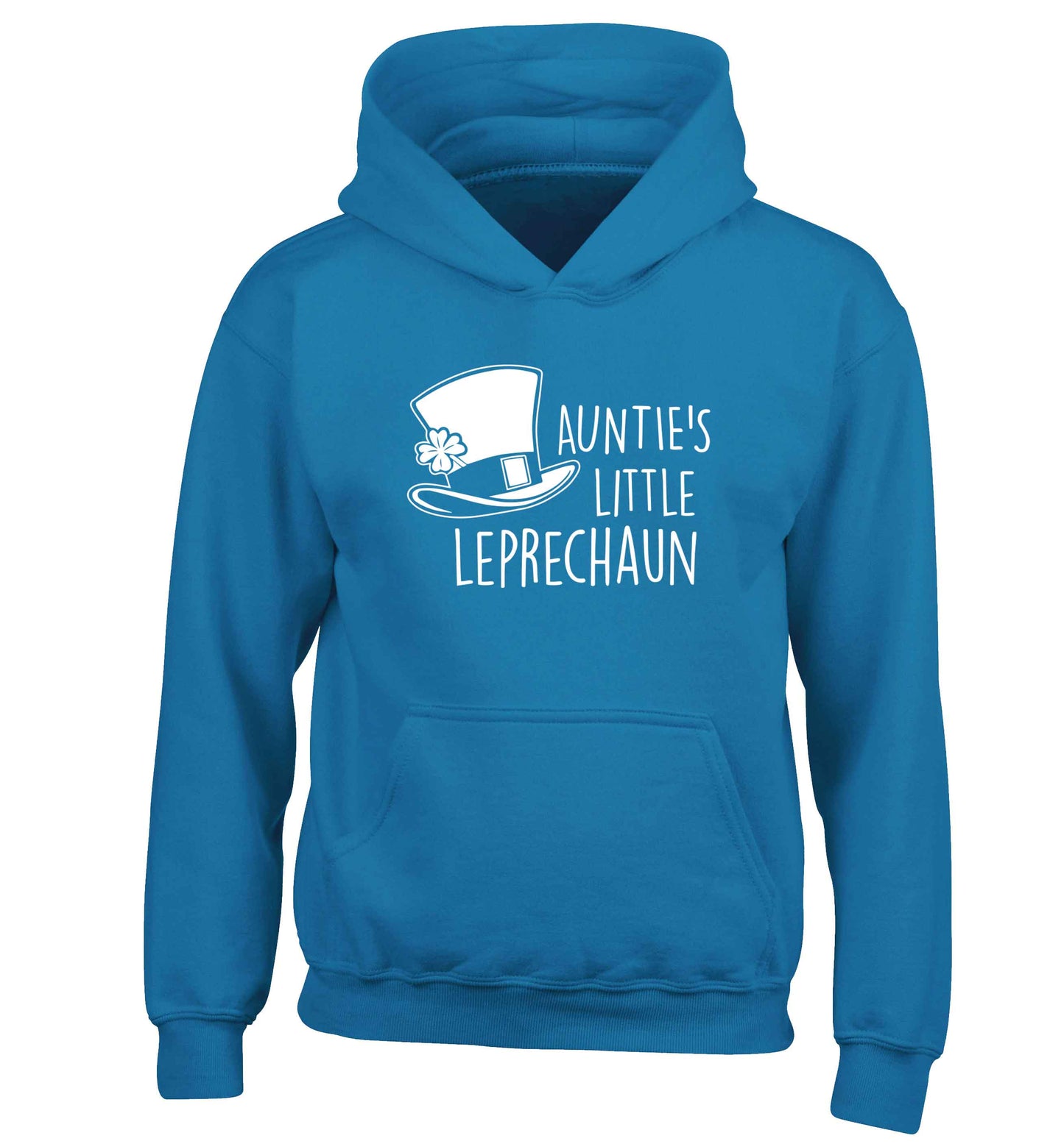 Auntie's little leprechaun children's blue hoodie 12-13 Years