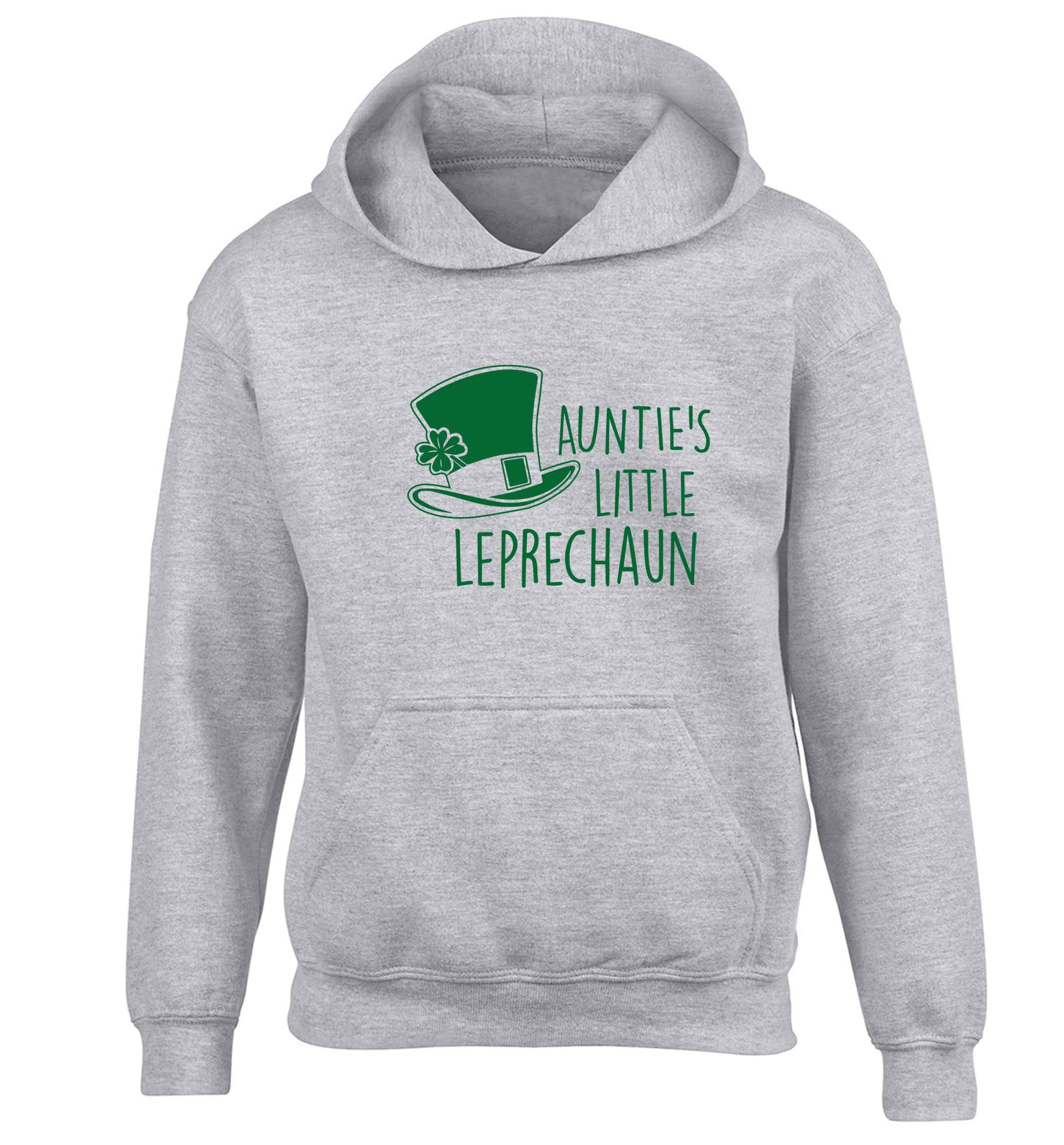 Auntie's little leprechaun children's grey hoodie 12-13 Years