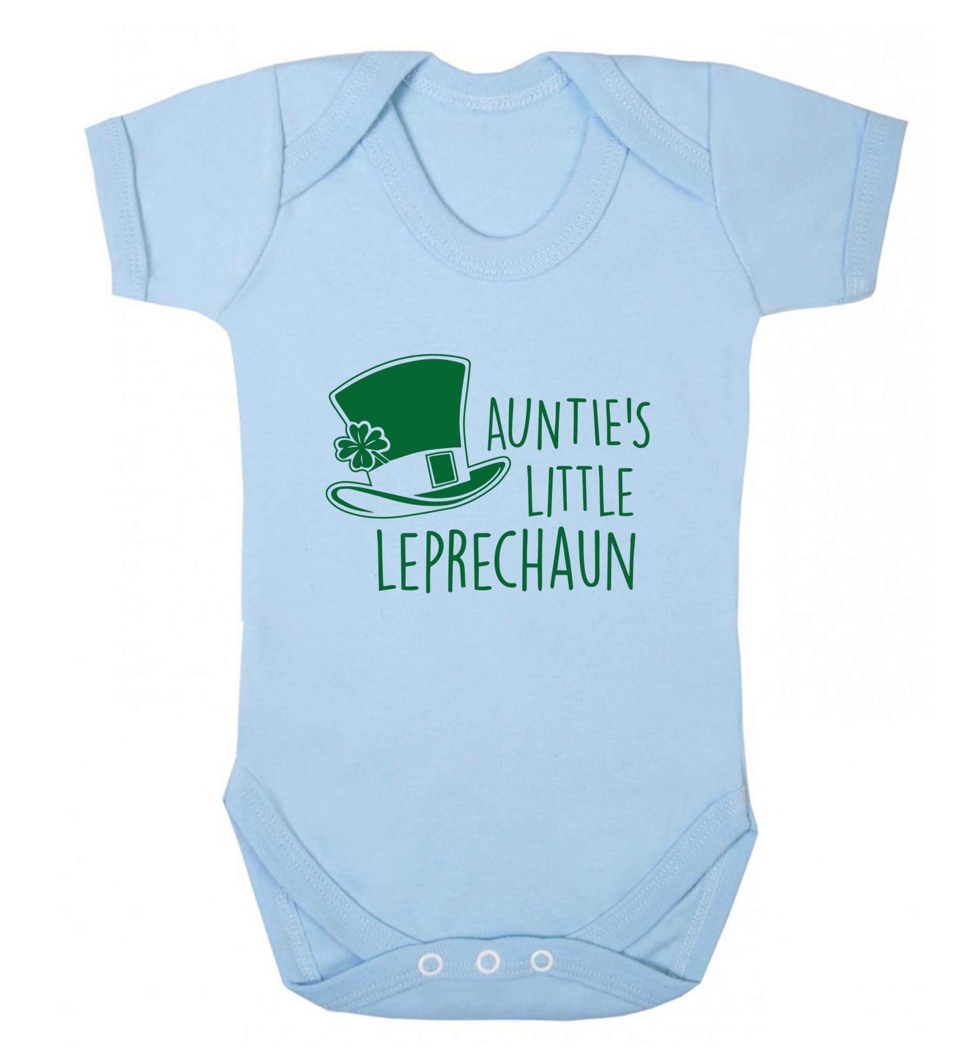 Auntie's little leprechaun baby vest pale blue 18-24 months