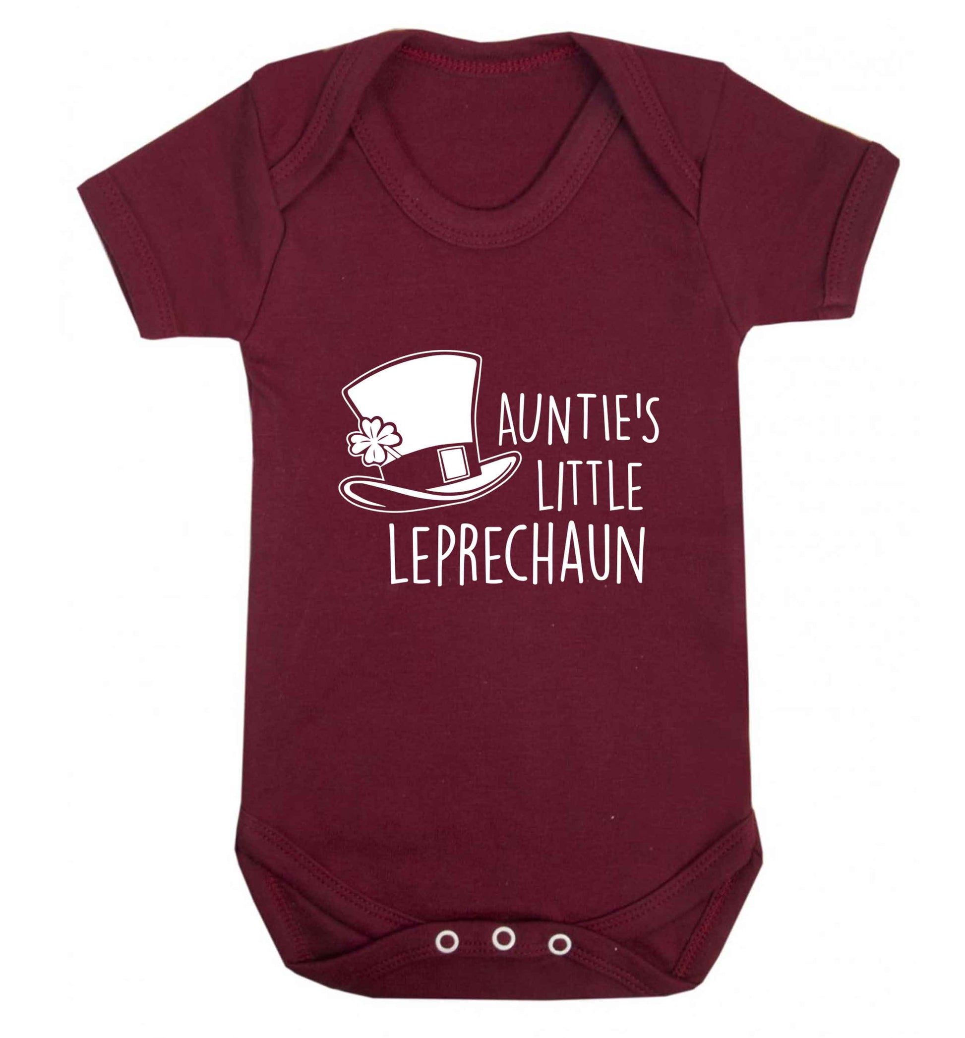Auntie's little leprechaun baby vest maroon 18-24 months