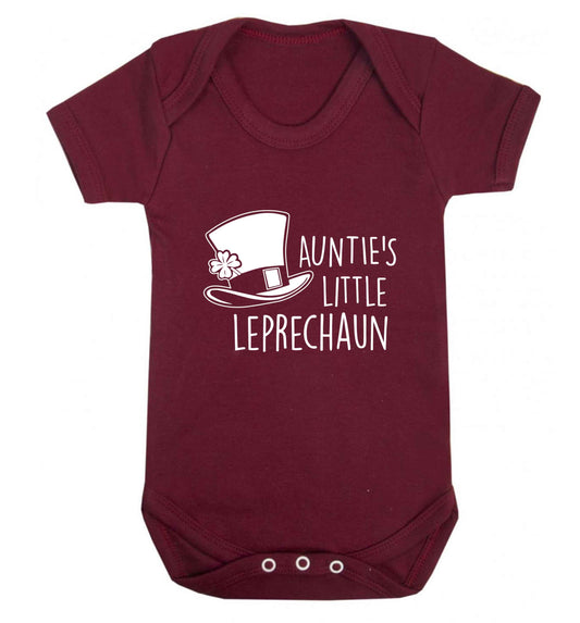 Auntie's little leprechaun baby vest maroon 18-24 months