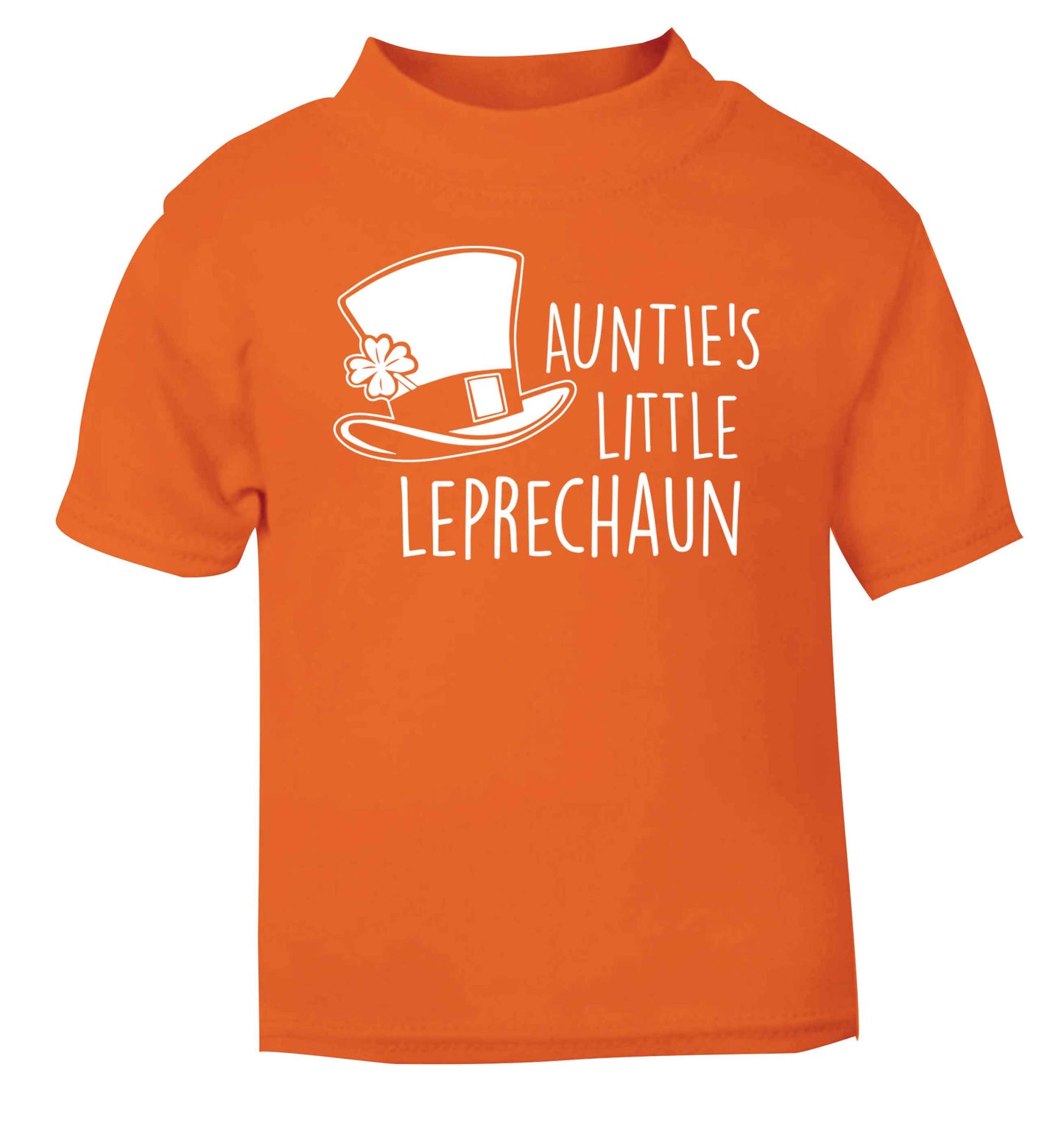Auntie's little leprechaun orange baby toddler Tshirt 2 Years