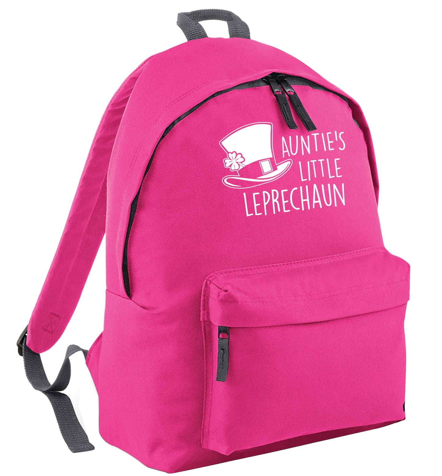 Auntie's little leprechaun pink childrens backpack