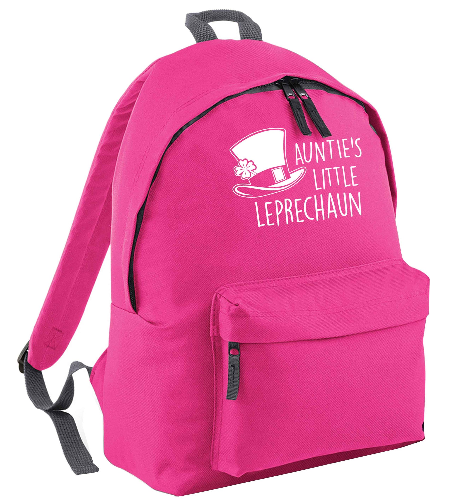 Auntie's little leprechaun pink childrens backpack
