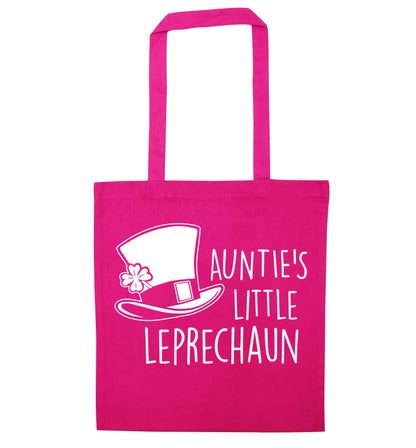 Auntie's little leprechaun pink tote bag