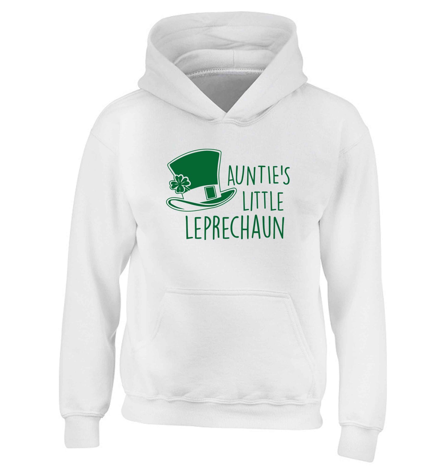 Auntie's little leprechaun children's white hoodie 12-13 Years