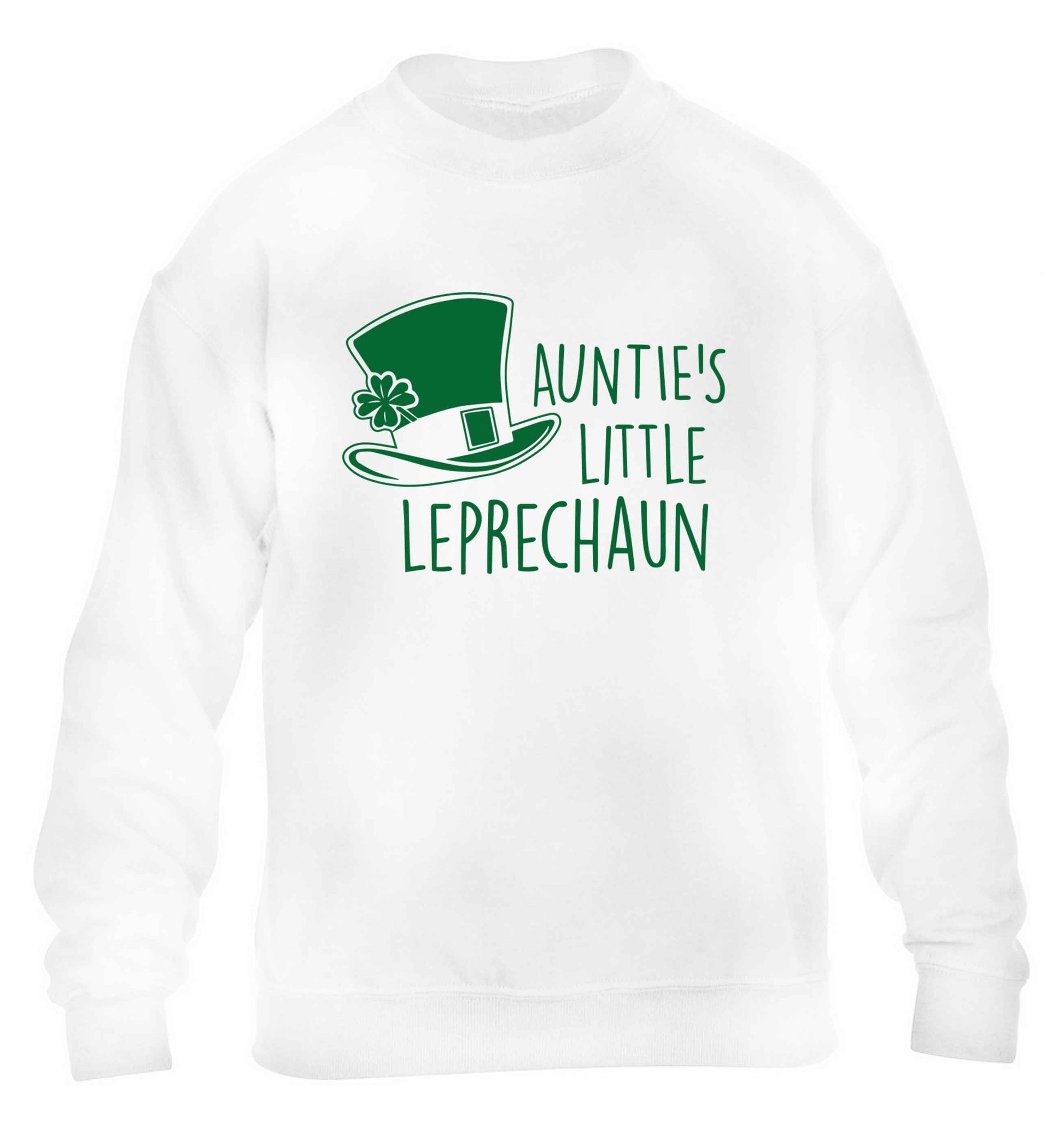 Auntie's little leprechaun children's white sweater 12-13 Years