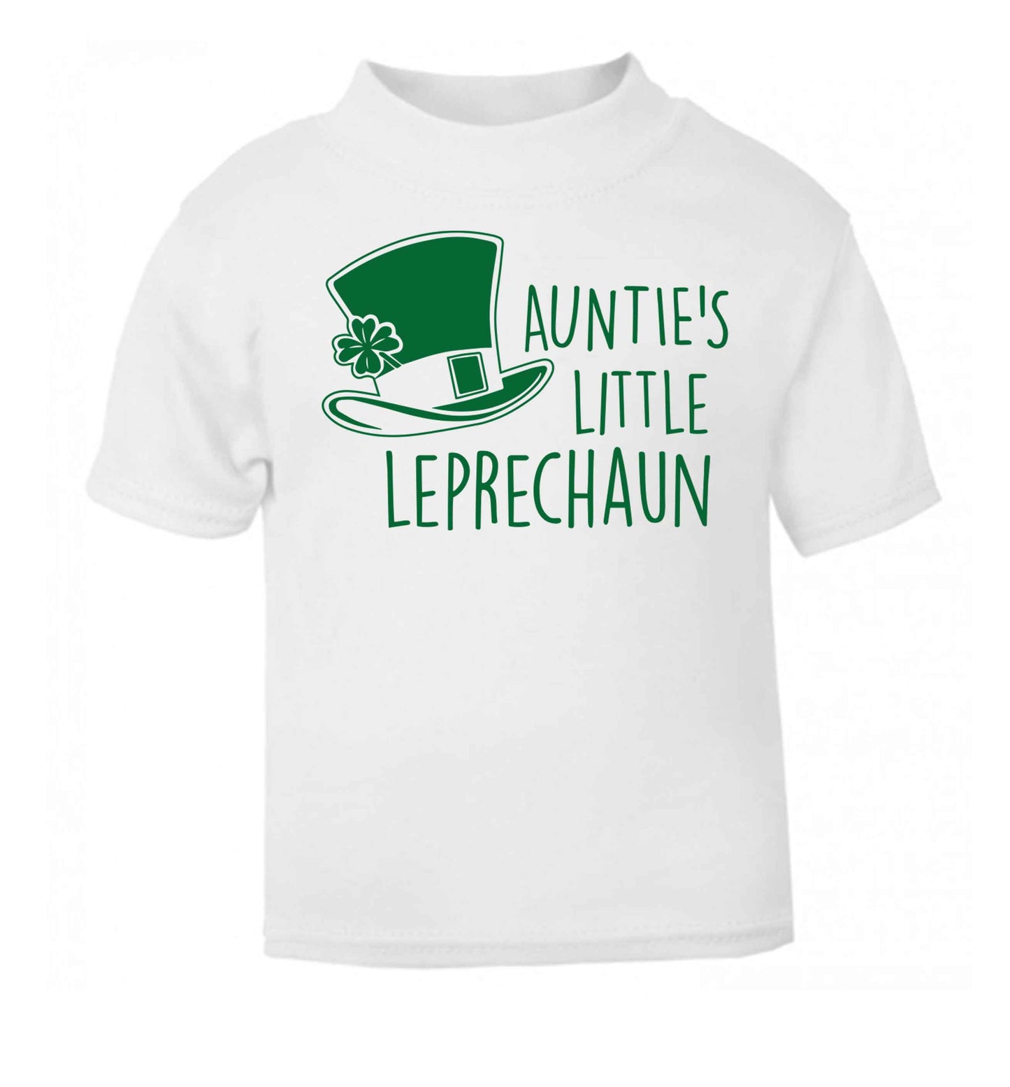 Auntie's little leprechaun white baby toddler Tshirt 2 Years