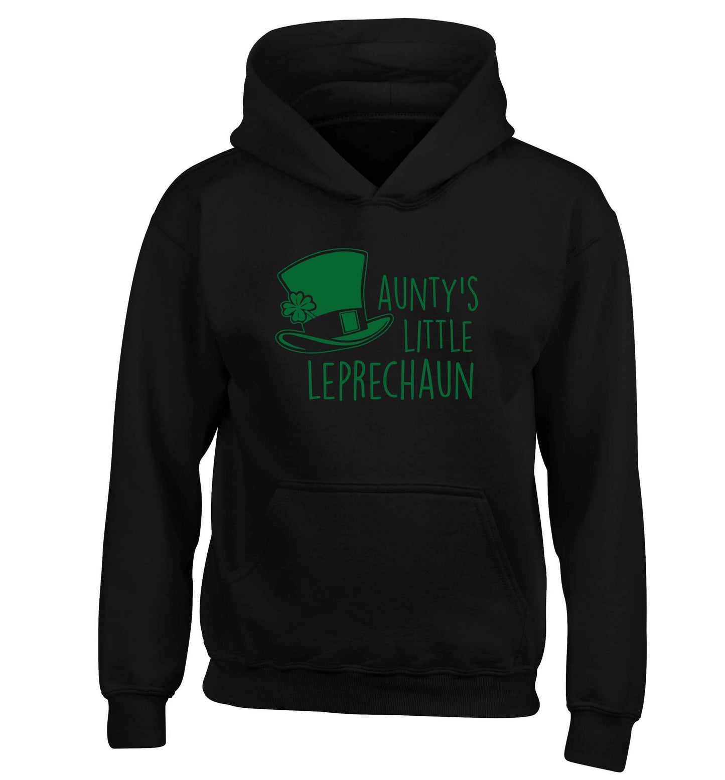 Aunty's little leprechaun children's black hoodie 12-13 Years
