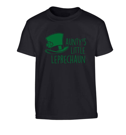 Aunty's little leprechaun Children's black Tshirt 12-13 Years