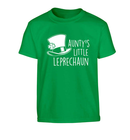 Aunty's little leprechaun Children's green Tshirt 12-13 Years