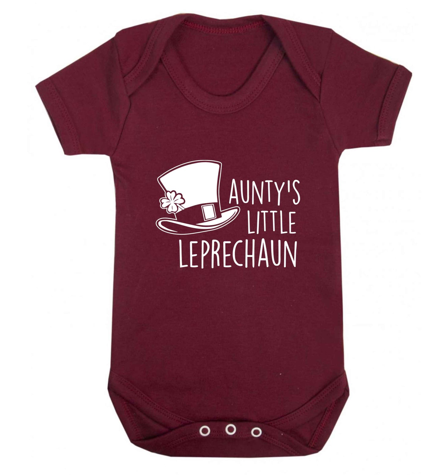 Aunty's little leprechaun baby vest maroon 18-24 months