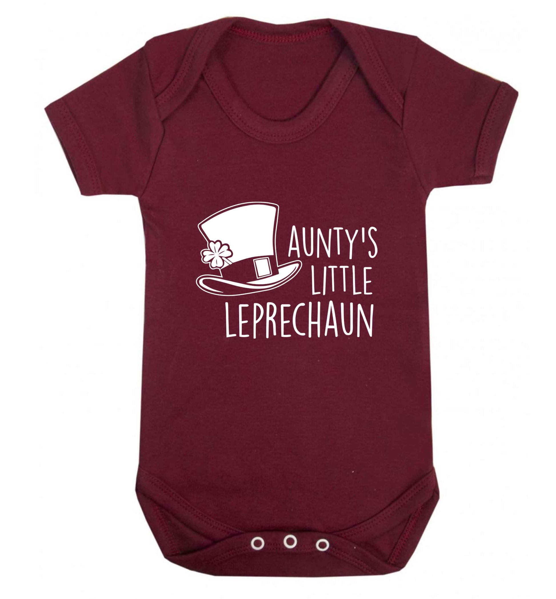 Aunty's little leprechaun baby vest maroon 18-24 months
