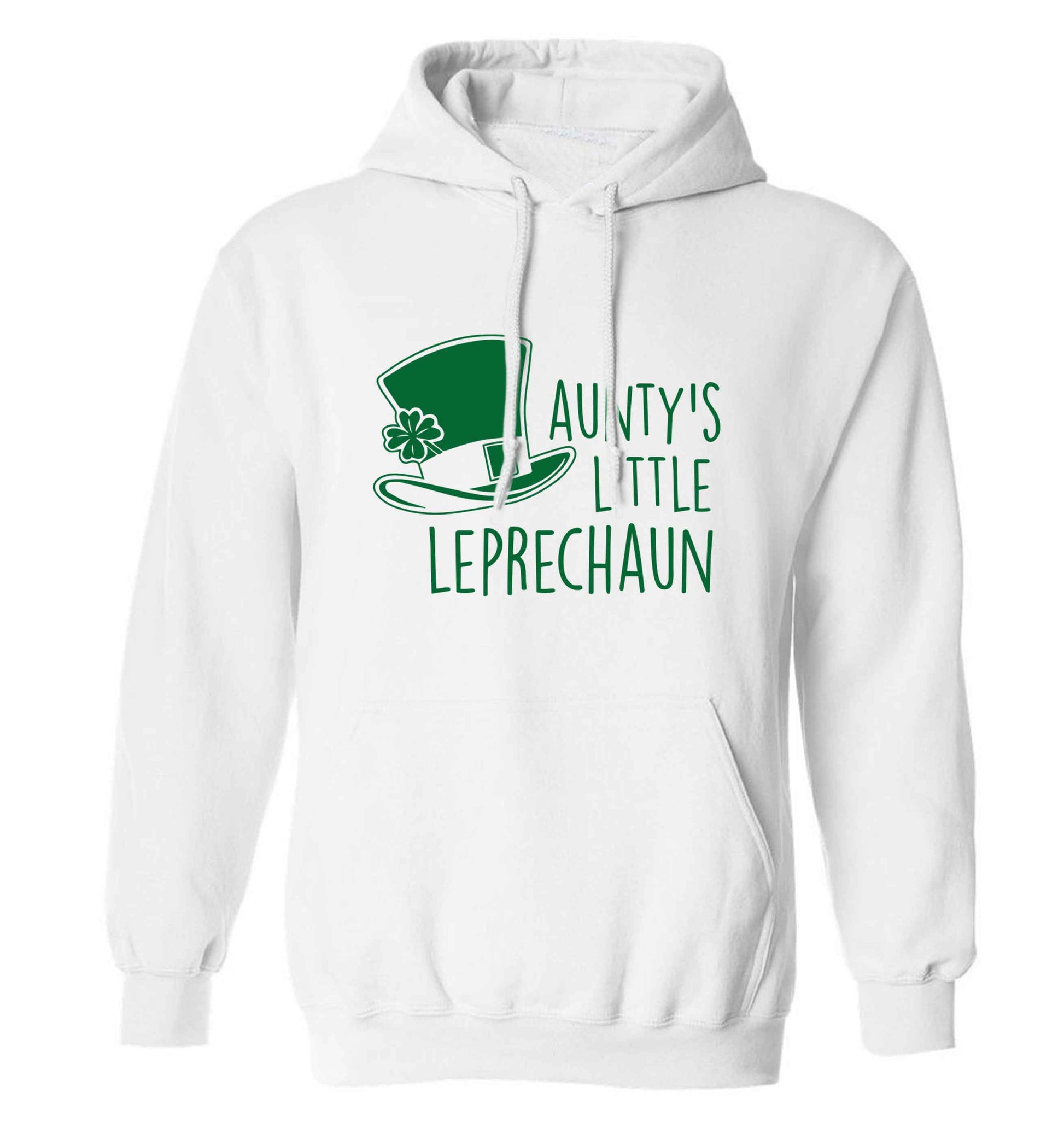 Aunty's little leprechaun adults unisex white hoodie 2XL